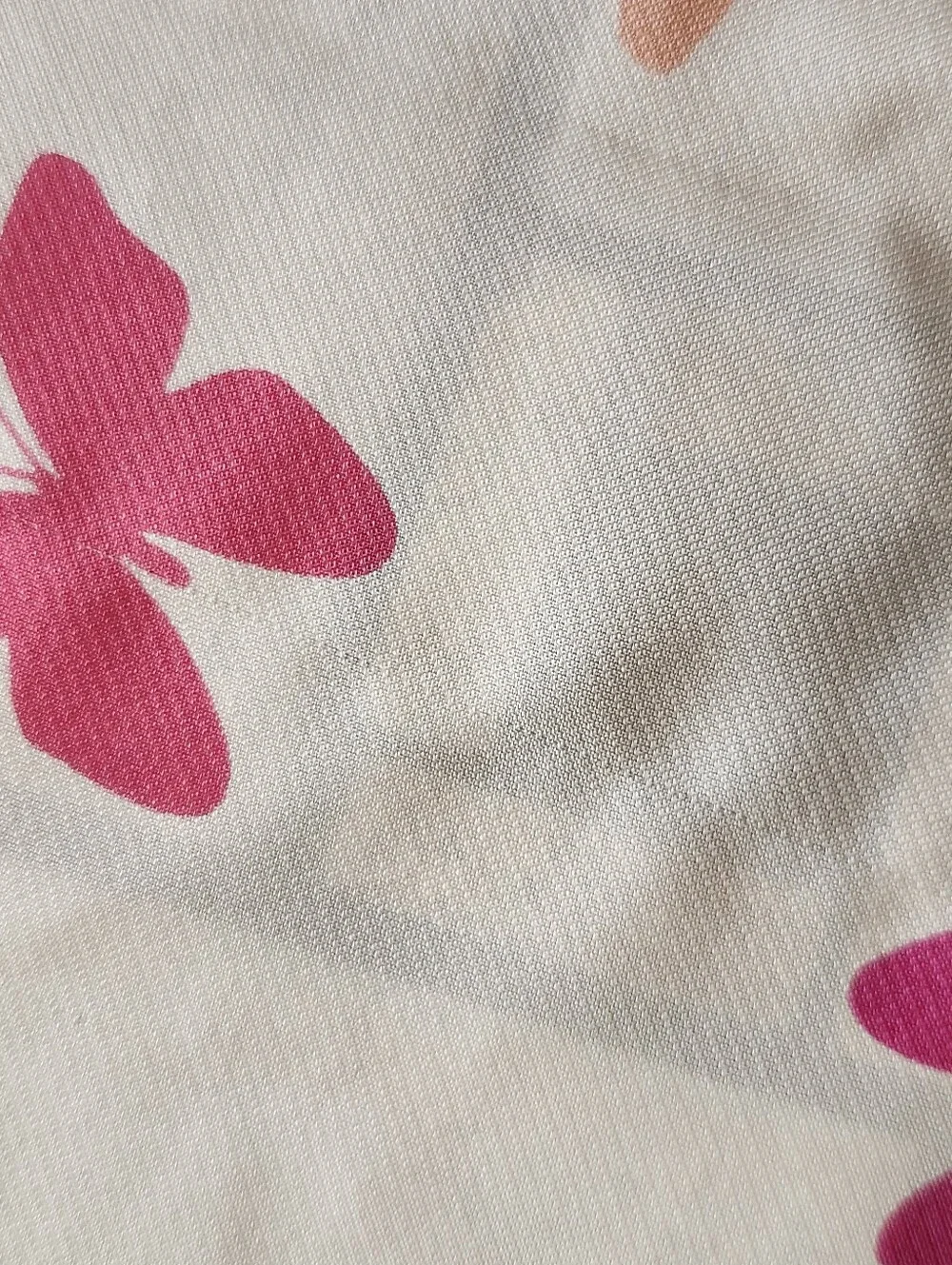 VTG ECHO Butterfly Print Silk Scarf In Pink & Peach